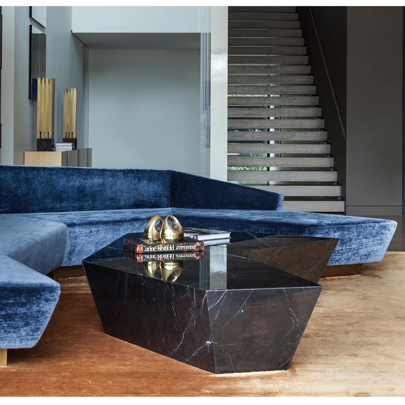 Coffee table in solid marble, model “Atreus” consisting of three modular pieces that form a polyhedron
Handcrafted in Athens, Greece.