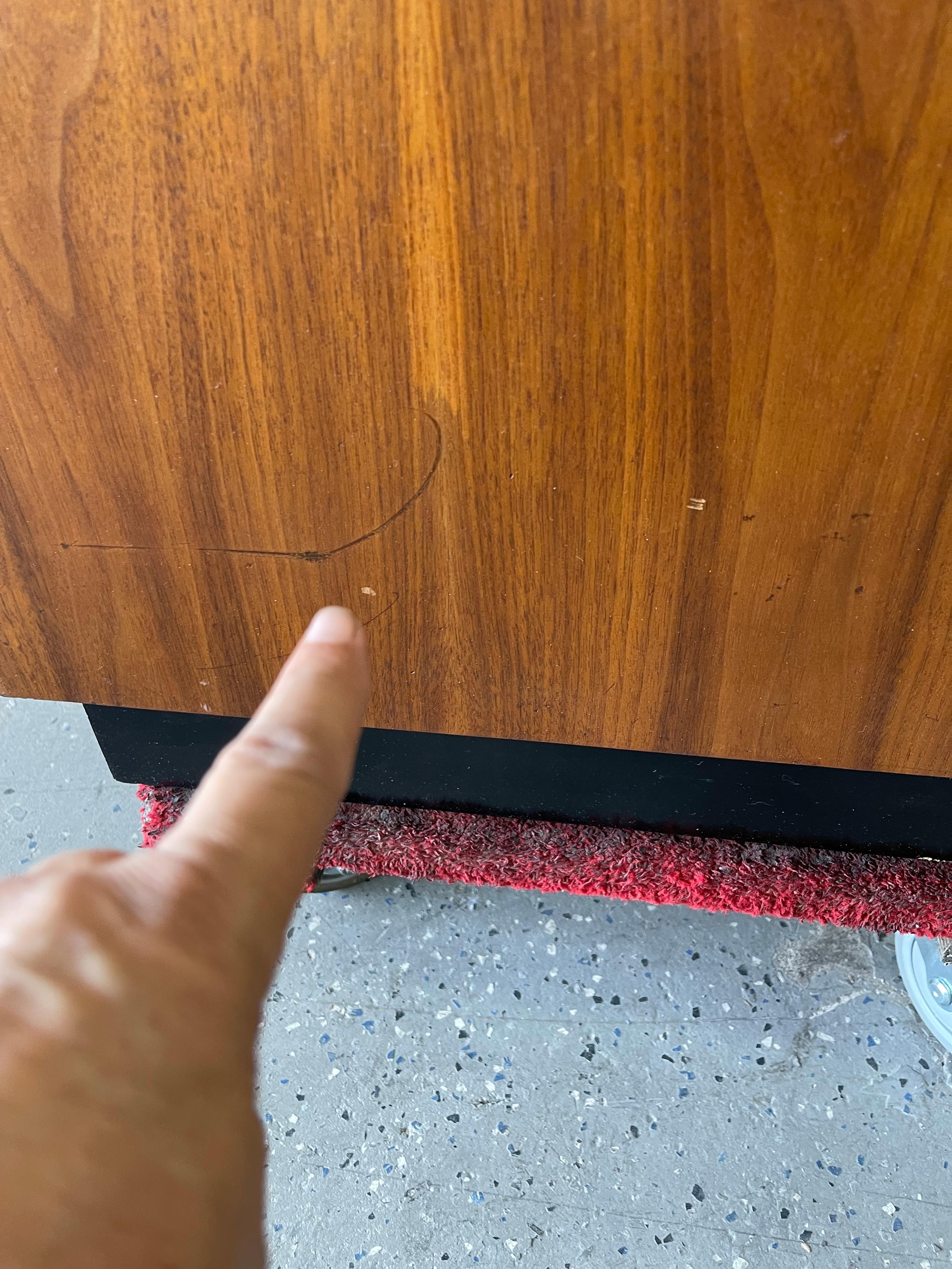 Atrib Adrian Pearsall Mid Century Walnut Side Cubed/ Rectangular Tables Cabinets For Sale 8