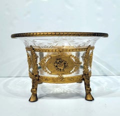 Attributed to Baccarat, Ormolu Mounted Crystal Center Bowl