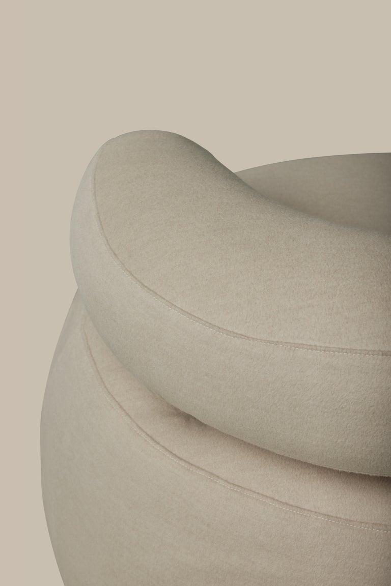 Atrio Vintage Roche Bobois Style Pouf Lounge Chair in Cashmere, 1970s In Excellent Condition For Sale In Culver City, CA