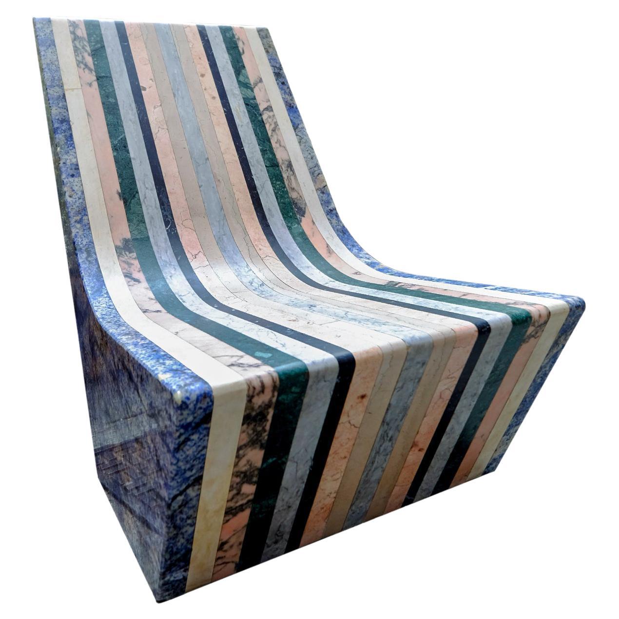 Мatrioska Large Polychrome Marble Chair by M. Nocchi & G. Tazzini
