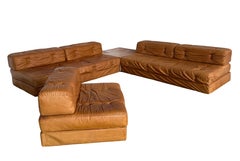 Atrium Sofa Living Room Set in Cognac Leather by Wittmann, Austria 1970s