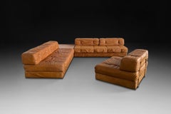 Atrium Sofa Living Room Set in Cognac Leather by Wittmann, Austria 1970s