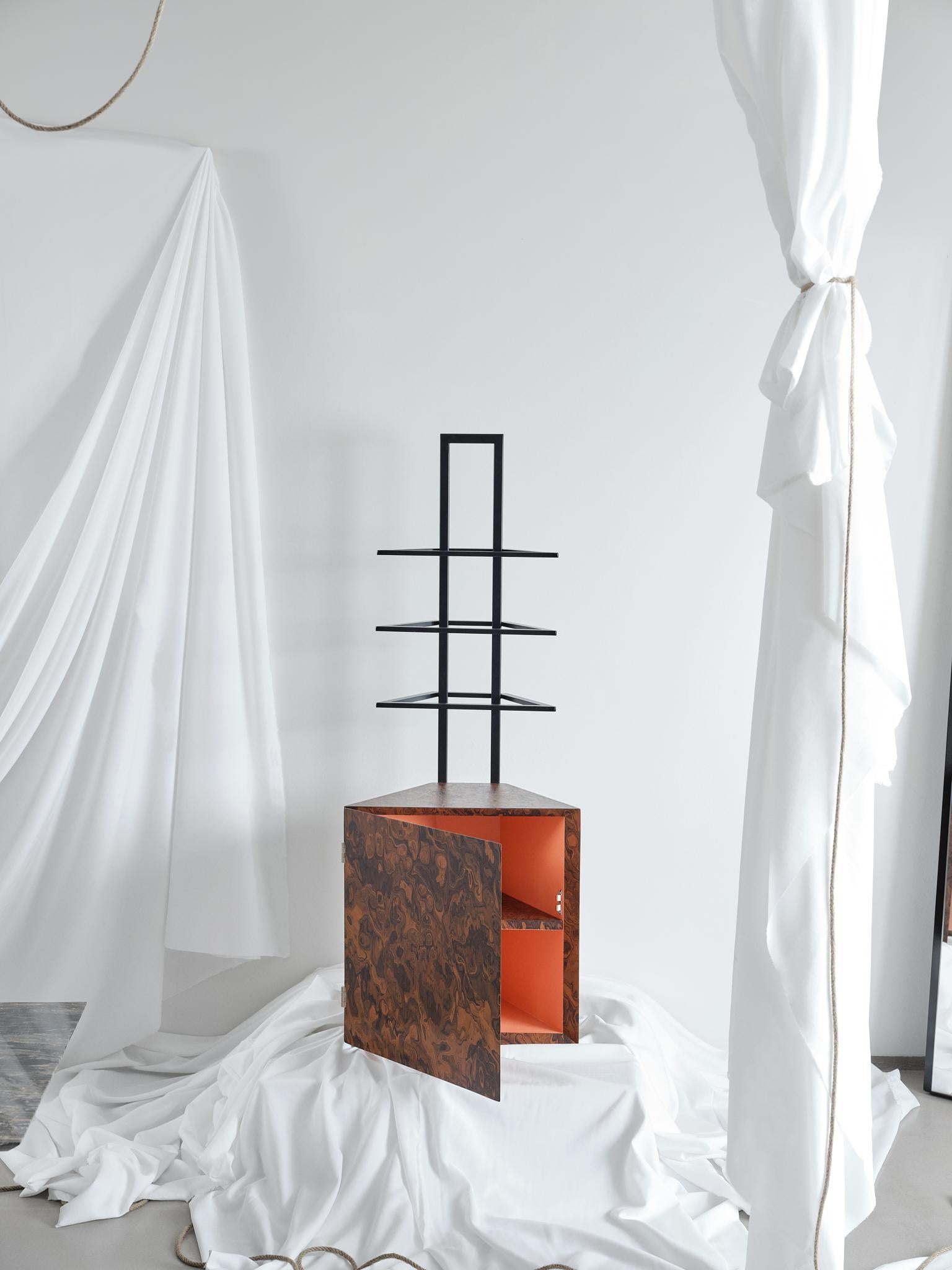Atrium Bookshelf by Studio Mohs is the final piece of the Entity collection, embodying the contemporary architectural essence of its journey. More than just a furniture, it stands as a statement—an interplay of balance, texture, and purpose. Rising