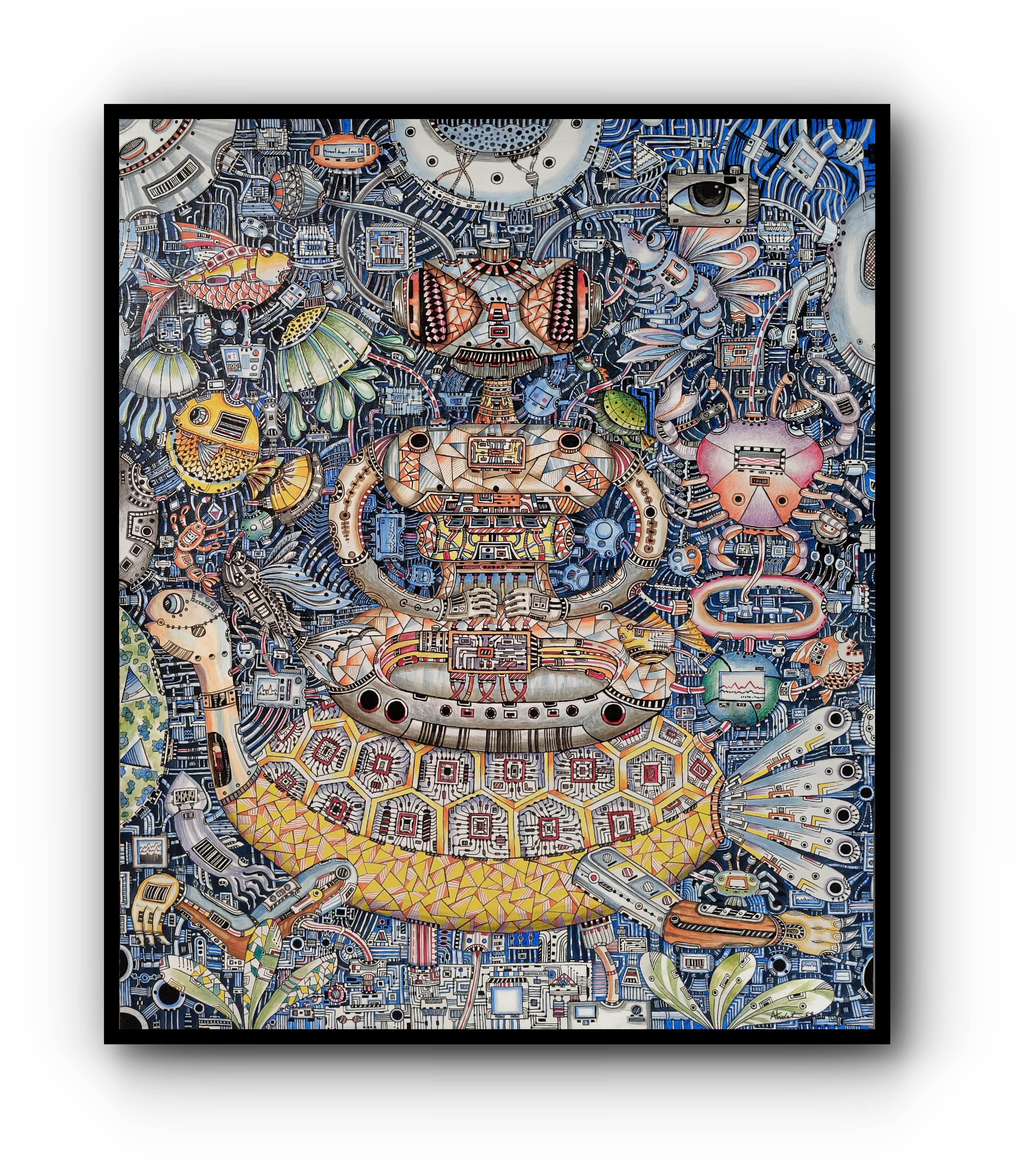 EVOLUTION OF LIVING THINGS - Abstract Painting by Atsadet Khommarat