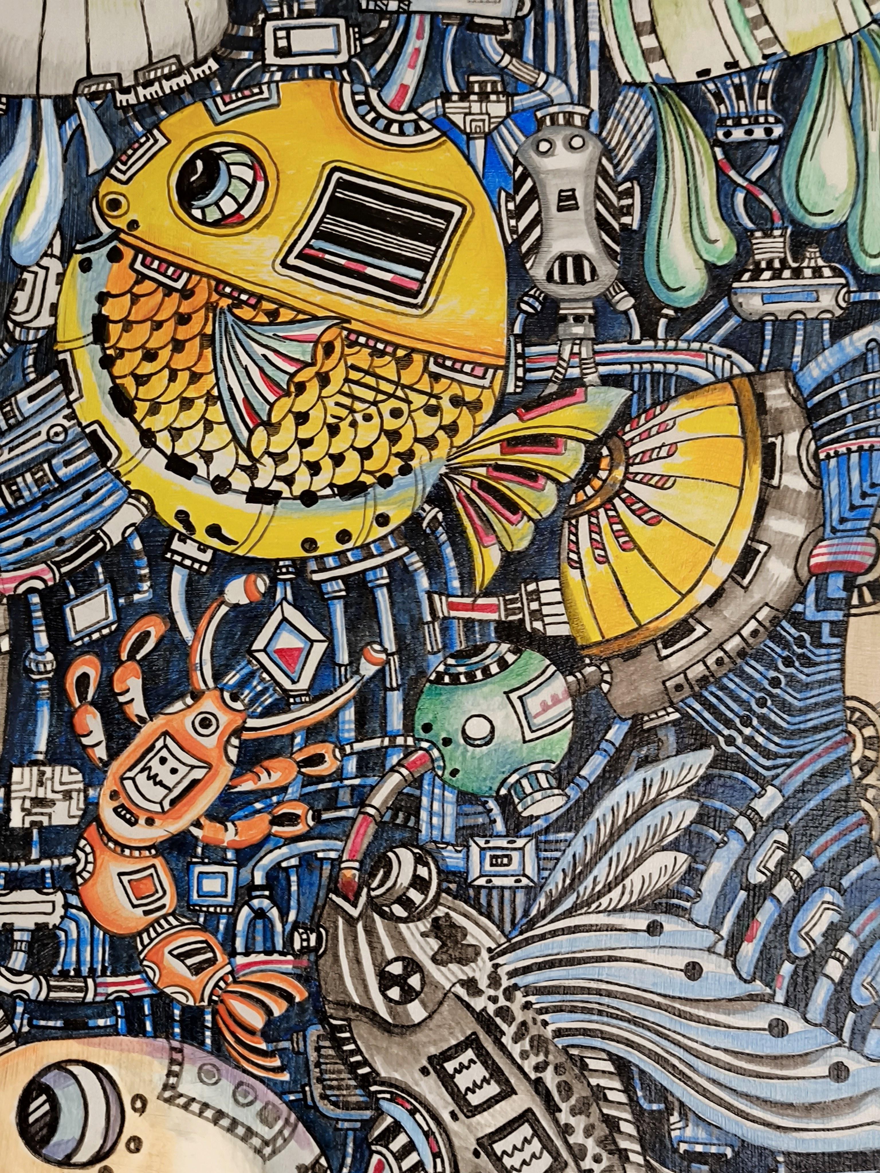Hand-painted acrylic on canvas.
Unique and original piece.
Made by a Thai artist, shipped from the artist's studio.

The painting is very original, created with great attention to detail and many days of work. Please take your time to appreciate