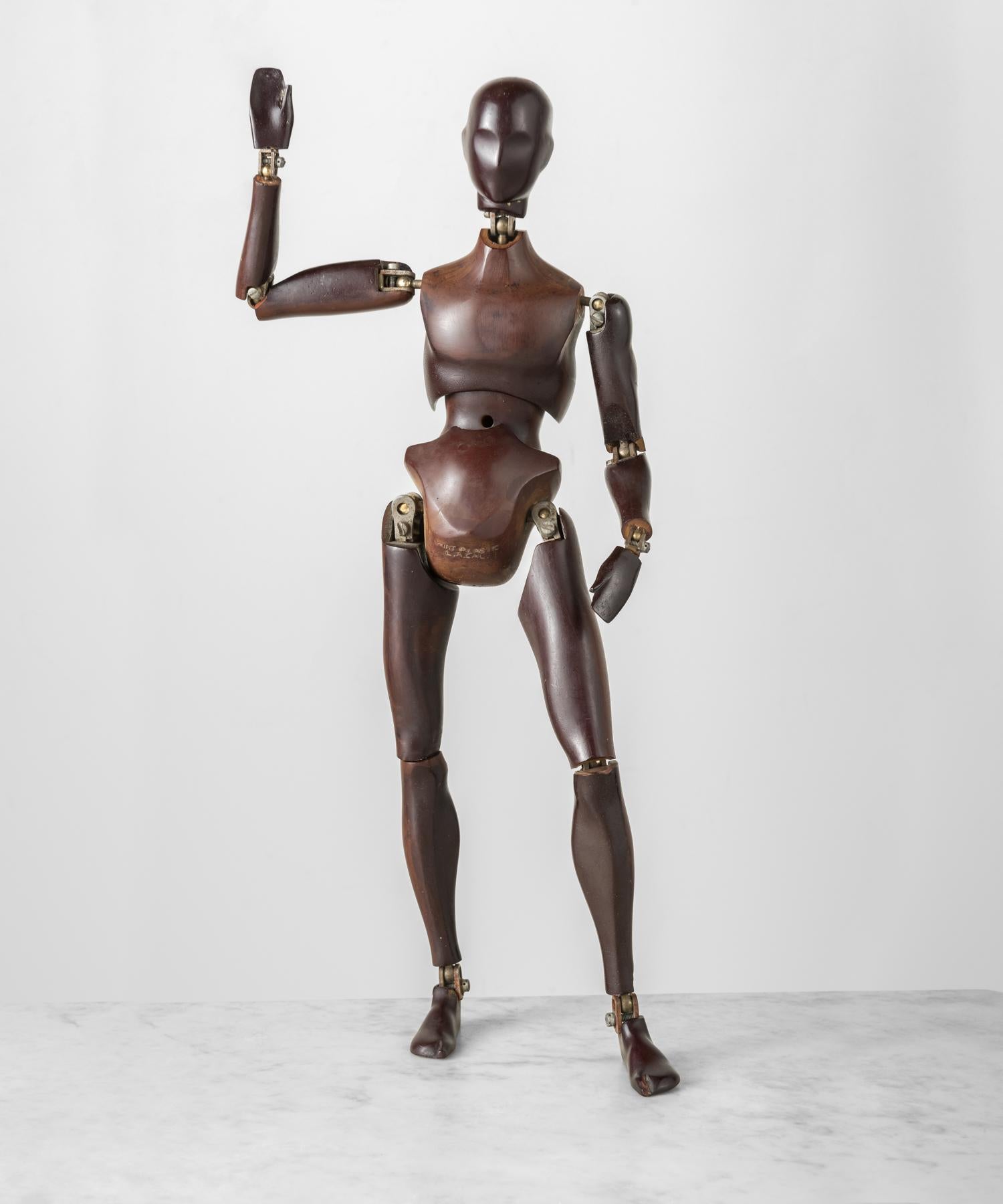 Atsco “Oscar” Artist Mannequin

Molded bakelite limbs and machined steel screws and joints. Amazing flexibility and articulation. 

Made in Los Angeles, CA, circa 1930.

    