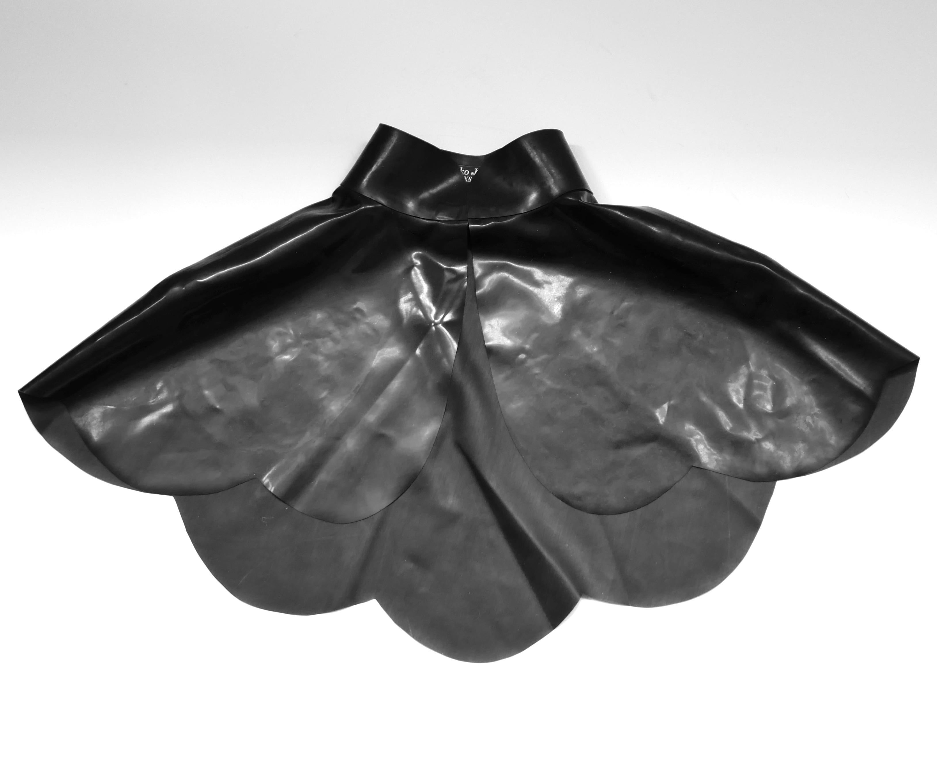 Black Atsuko Kudo Restricted Mini Scallop Cape For Sale