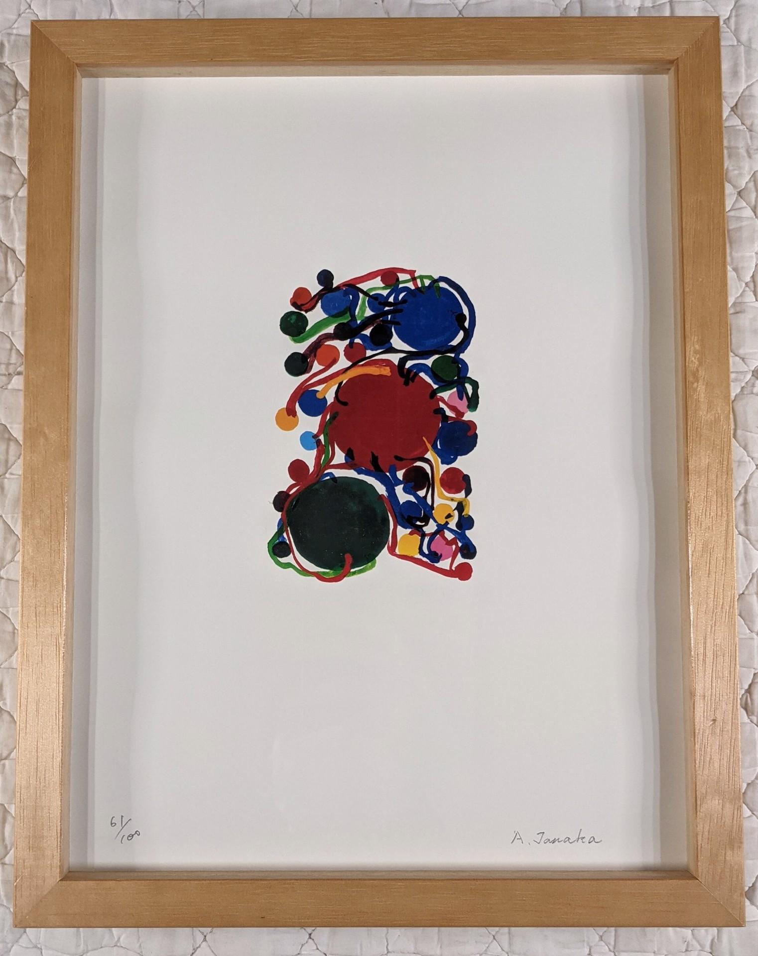 Kleine Kreise mit blauen, roten und grünen Kreisen, Siebdruck von Atsuko Tanaka im Angebot 1