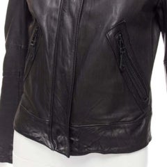 ATSURO TAYAMA black sheepskin leather 2 way collar biker jacket US4 S
