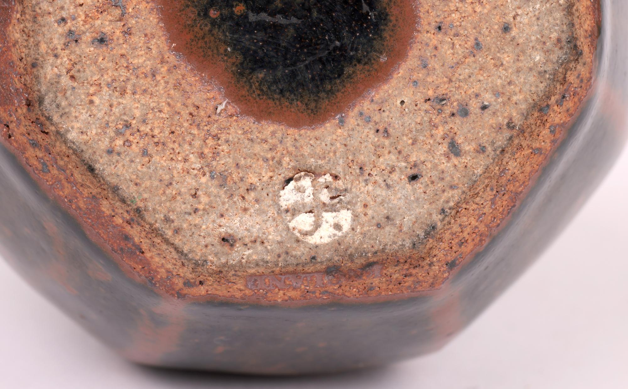 Atsuya Hamada Studio Pottery Faceted Bud Vase For Sale 5