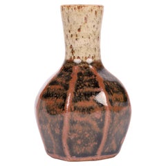 Vintage Atsuya Hamada Studio Pottery Faceted Bud Vase