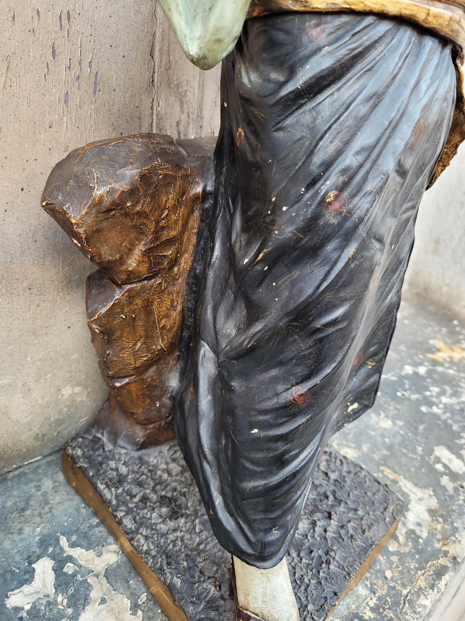 Att à Goldscheider, Sculpture japonaise en terre cuite peinte, XIXe siècle en vente 10