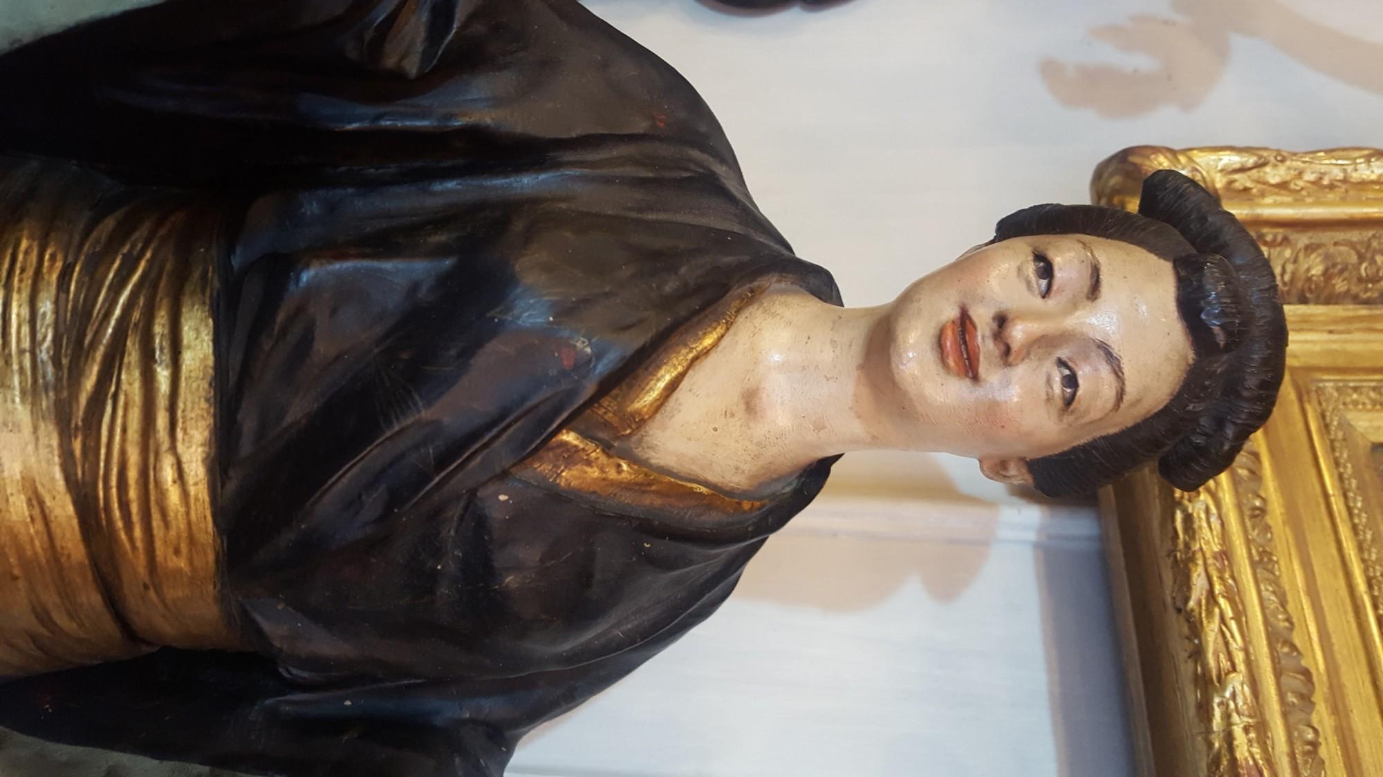 Att à Goldscheider, Sculpture japonaise en terre cuite peinte, XIXe siècle en vente 12