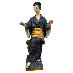 Att à Goldscheider, Sculpture japonaise en terre cuite peinte, XIXe siècle