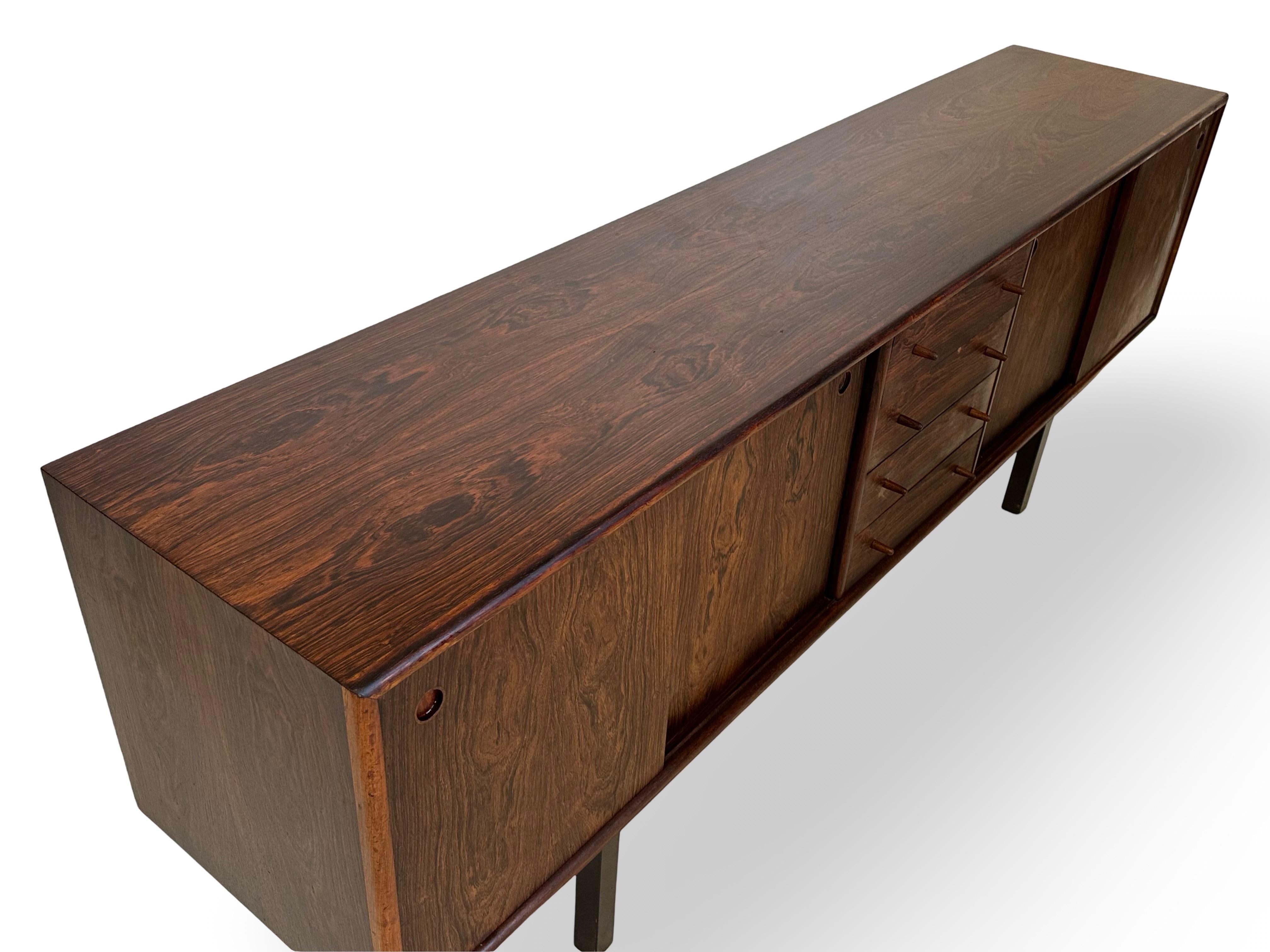 Metal Att. Arne Vodder, Sibast Furniture, Denmark. Original rosewood sideboard.