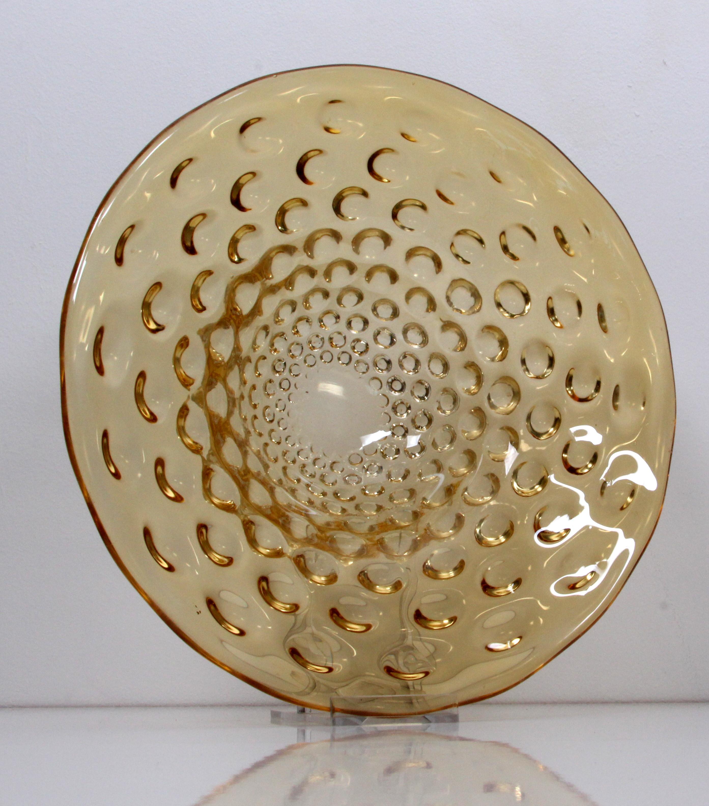  Barovier Seguso & Ferro Murano heavy Art Glass Bowl Honey Amber Italy  1940s  For Sale 5
