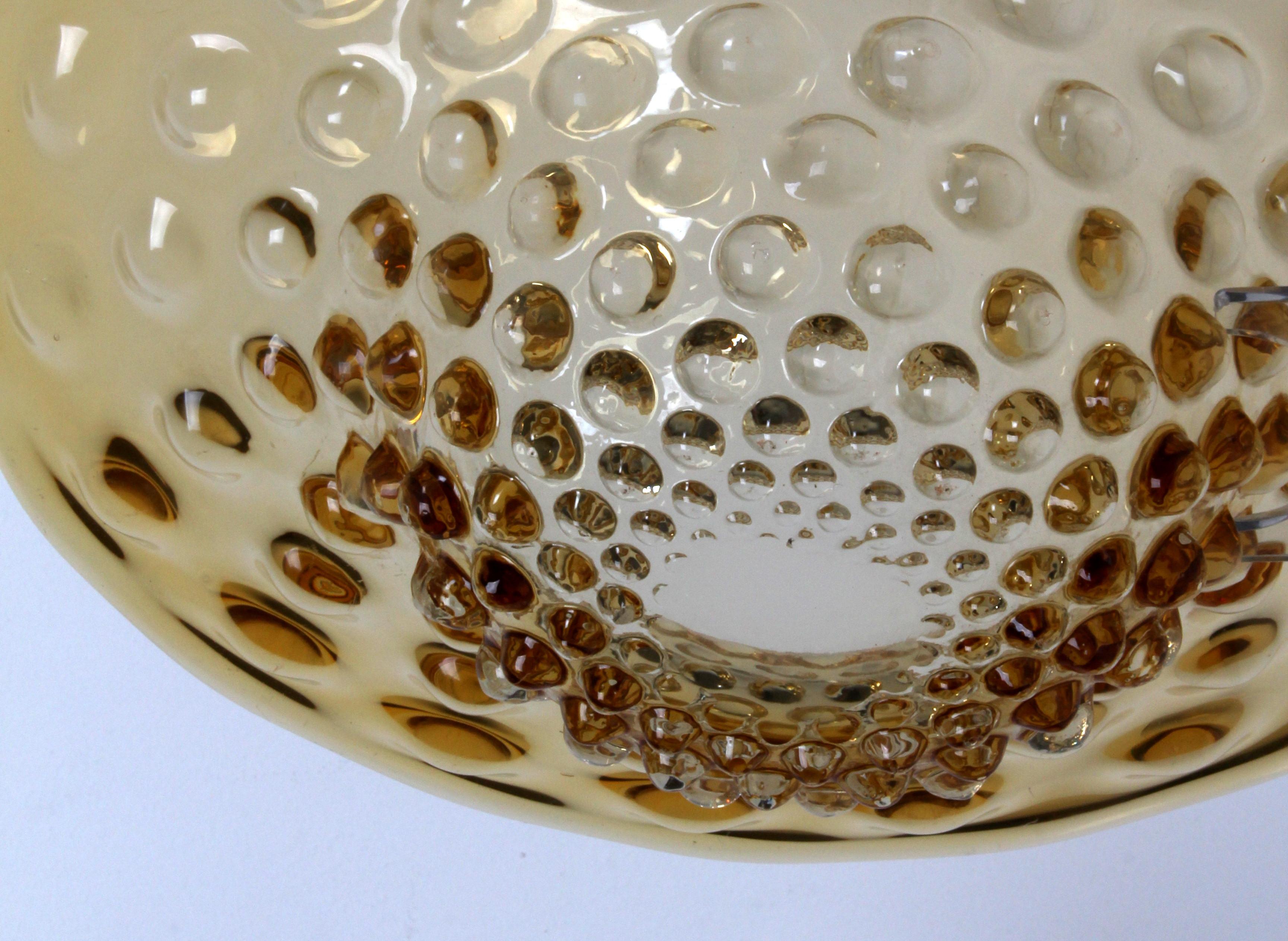  Barovier Seguso & Ferro Murano heavy Art Glass Bowl Honey Amber Italy  1940s  For Sale 1