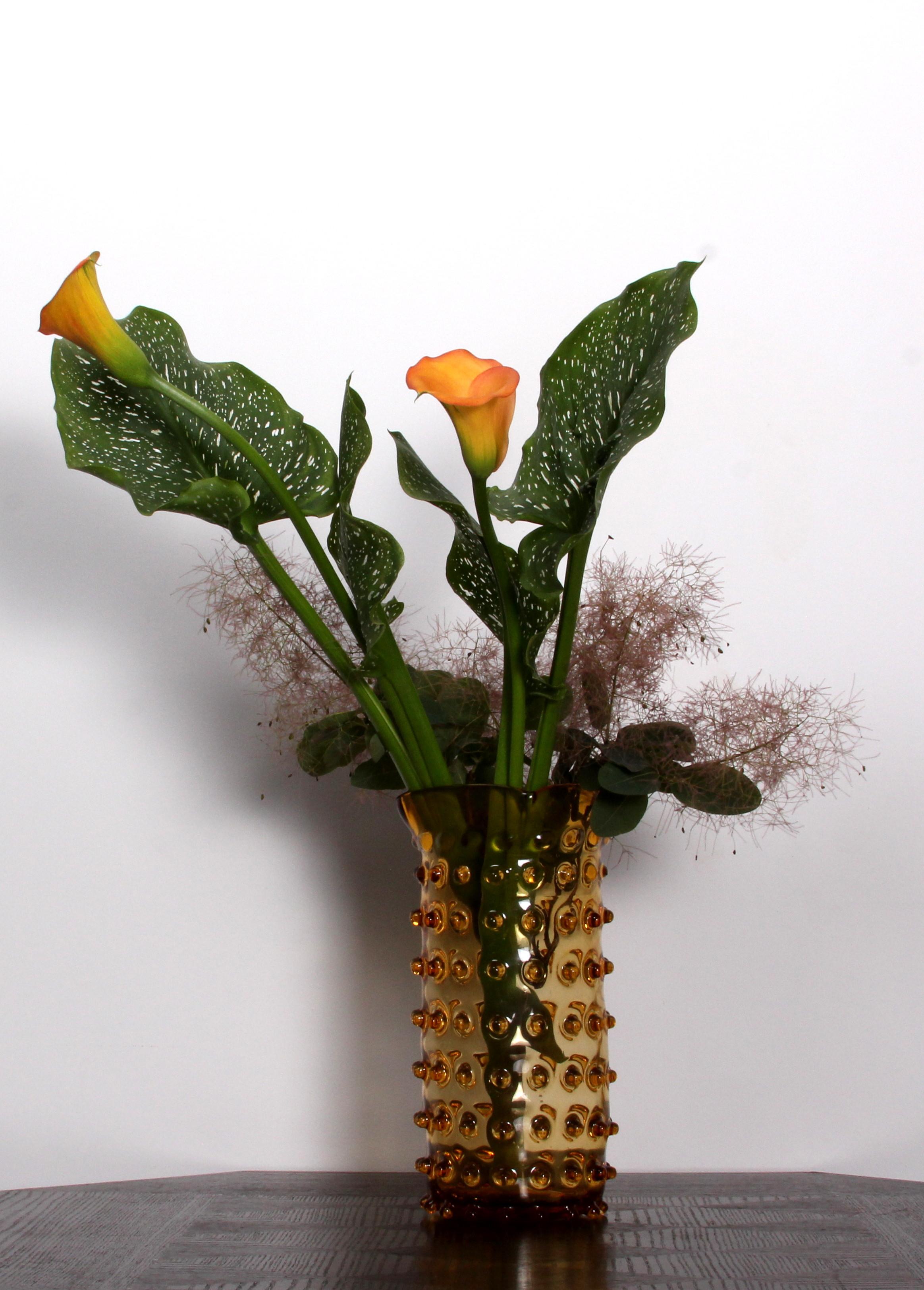 att. Barovier Seguso & Ferro Art Glass Vase Honey Amber Italie fin des années 1940 en vente 6