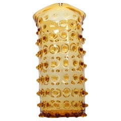 att. Barovier Seguso & Ferro Art Glass Vase Honey Amber Italie fin des années 1940