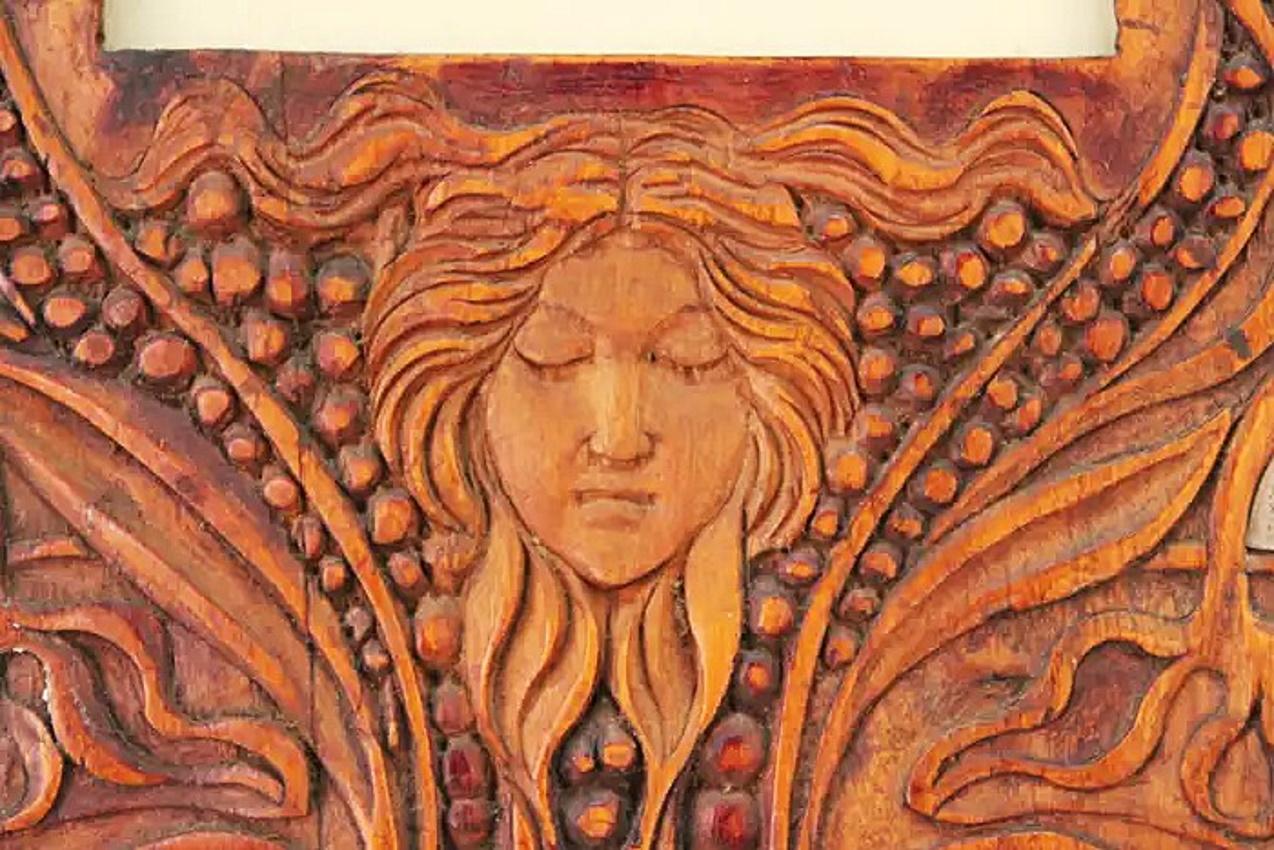 Att. Carlo Zen, cadre photo Art nouveau italien en bois fruitier et argent, CA. 1900 en vente 1
