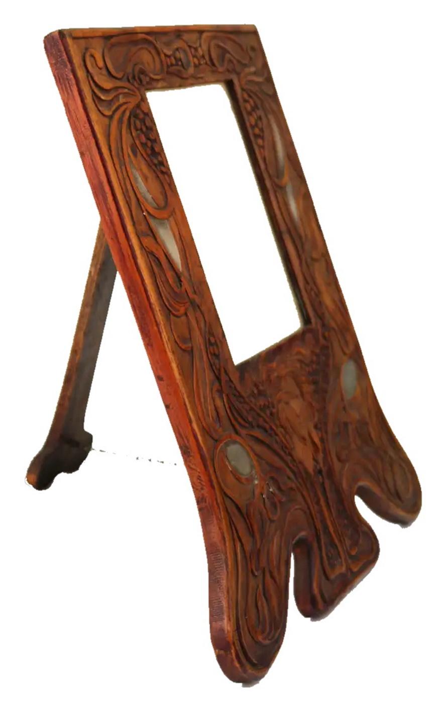 Att. Carlo Zen, cadre photo Art nouveau italien en bois fruitier et argent, CA. 1900 en vente 3