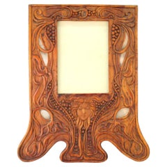 Antique Att.: Carlo Zen, Italian Art Nouveau Fruitwood & Silver Picture Frame, CA. 1900