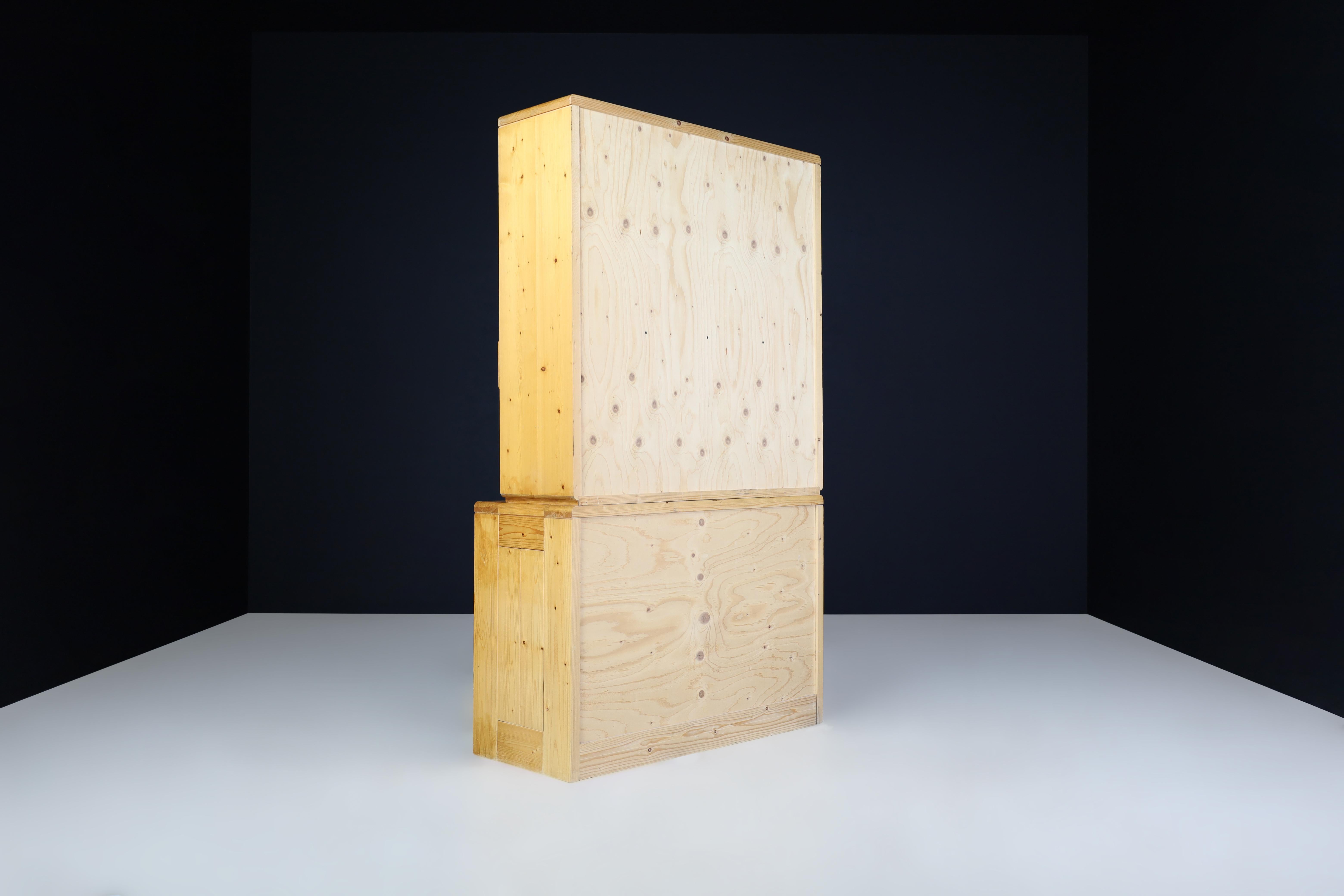 Late 20th Century Att. Charlotte Perriand Pine cabinet for Les Arcs, France 1970s   For Sale