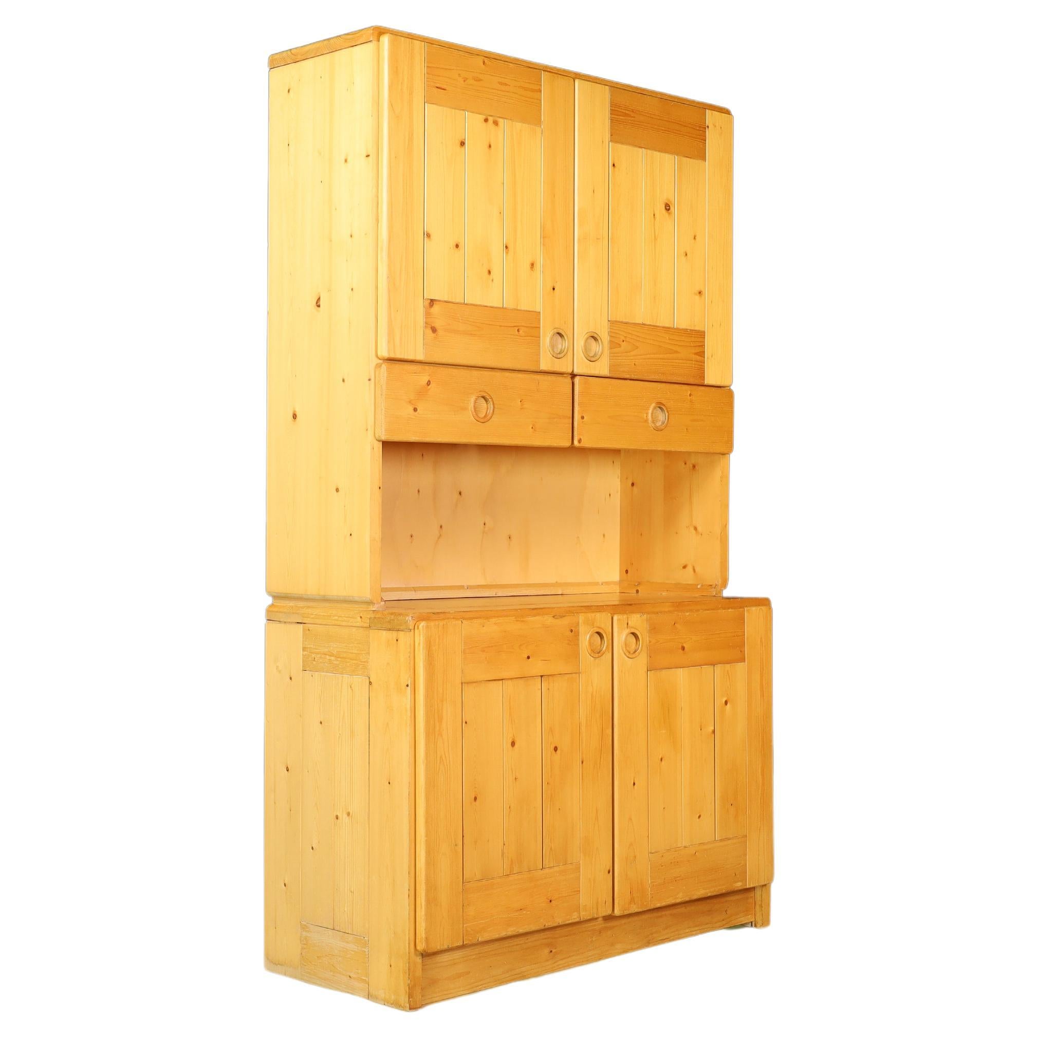 Att. Charlotte Perriand Pine cabinet for Les Arcs, France 1970s  