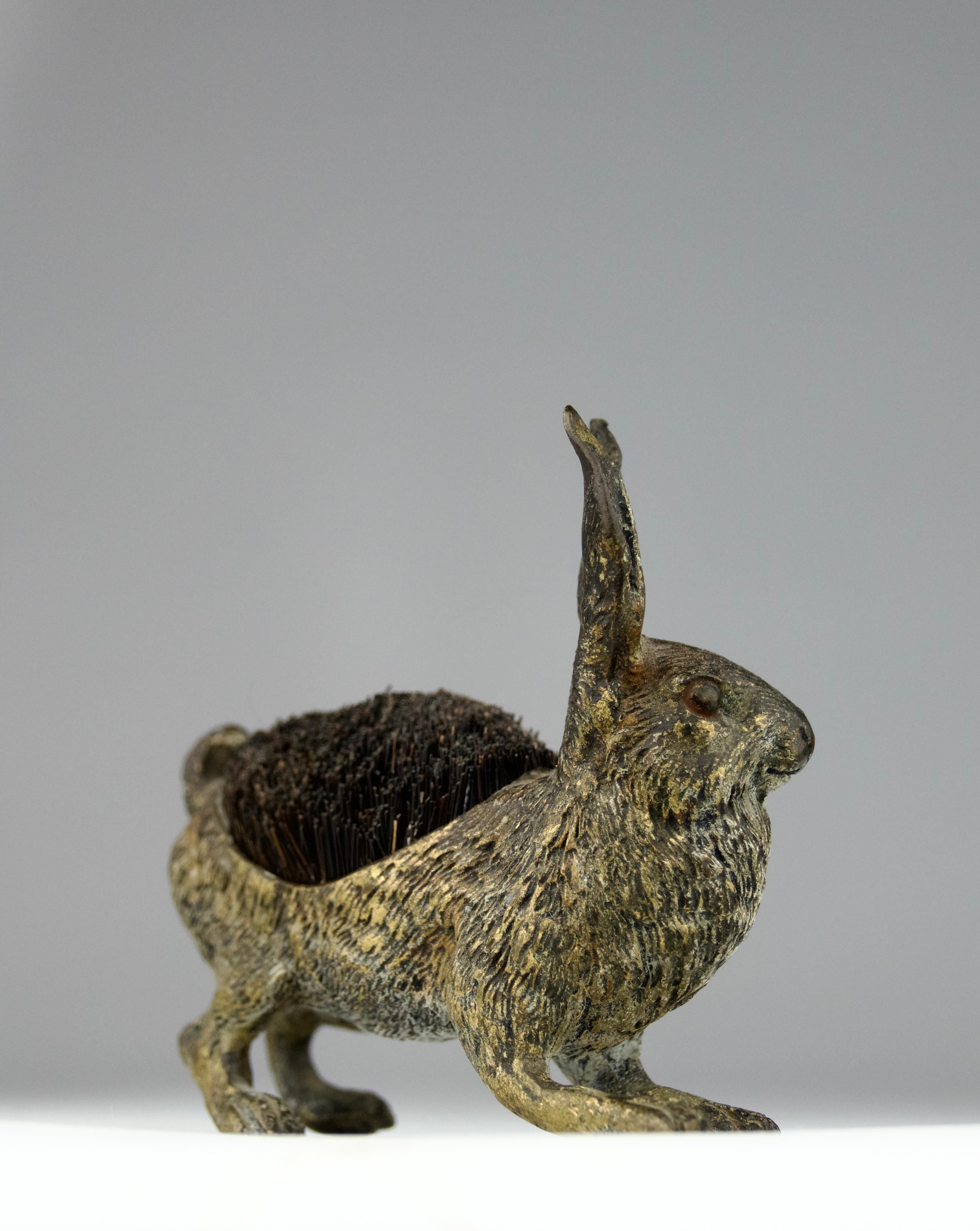 Polychromed Hare, Vienna Bronze, Austria, 1900 For Sale
