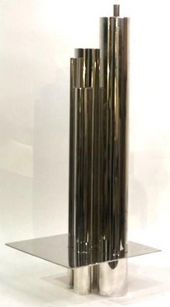 "Orgues” Silver-Plated Vase by Jacques Sitoleux for Christolfe, 1969