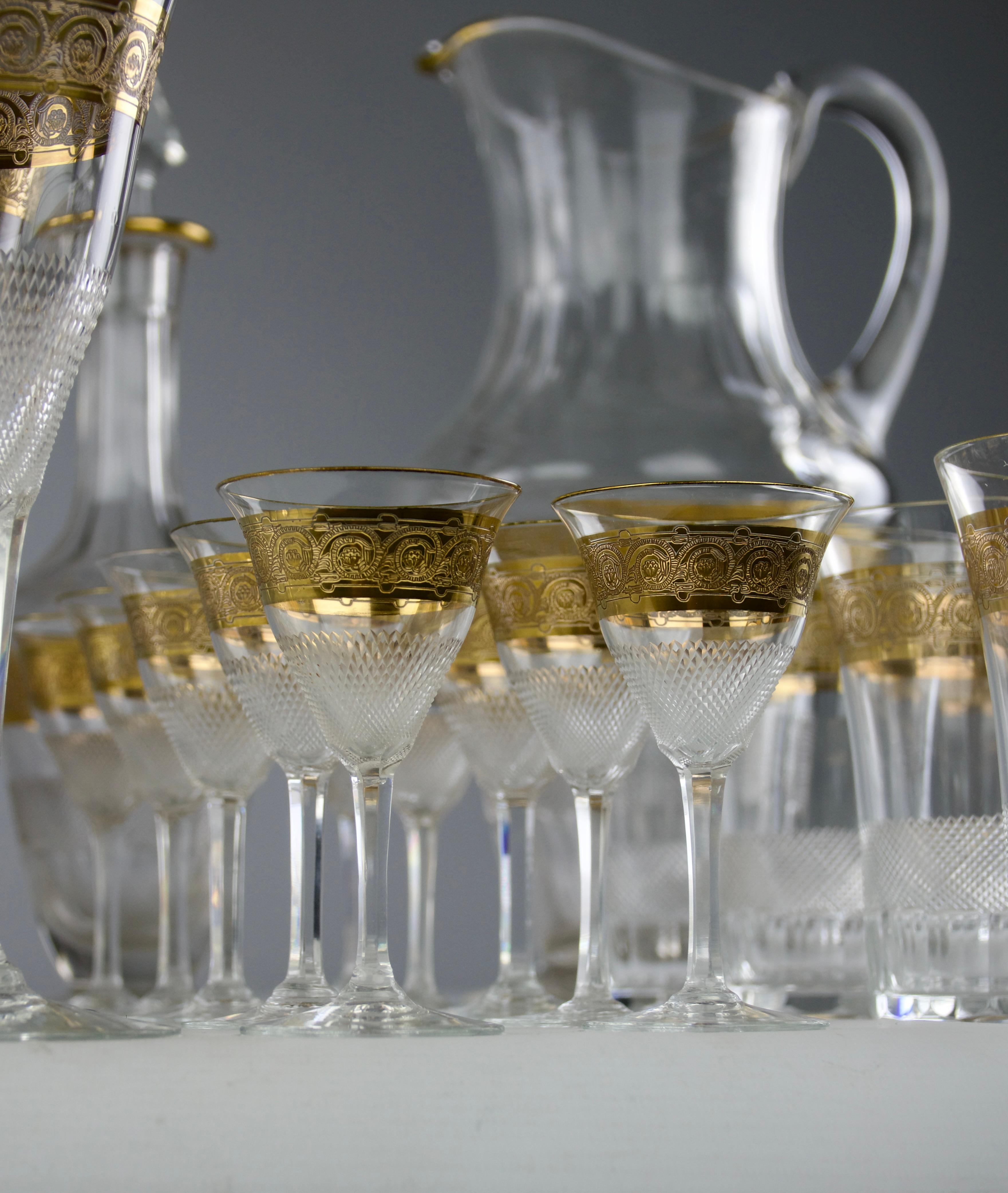 Verre Att. Moser, Service de verres (43 pièces), années 1950 en vente