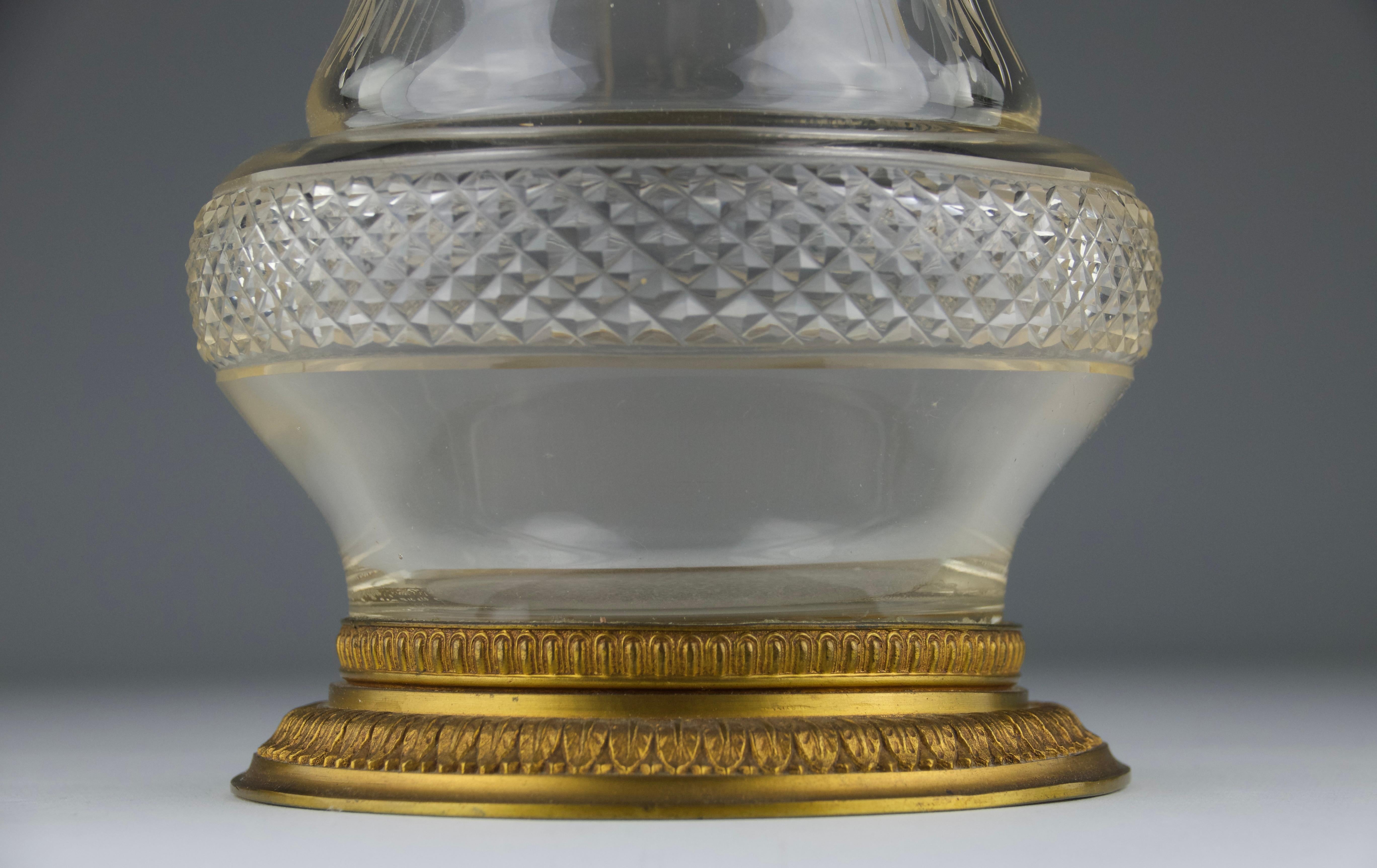 Attributed, Val St-Lambert, Empire Style Vase, 19th Century In Excellent Condition For Sale In PARIS, FR