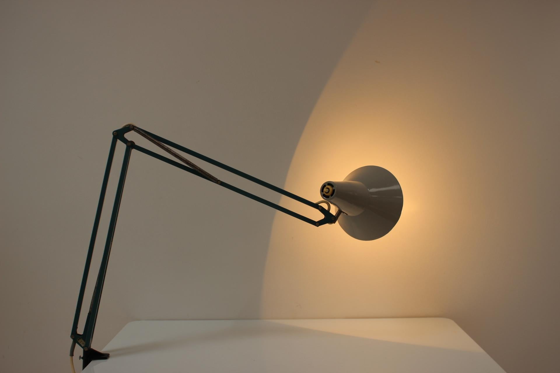 Mid-20th Century Attachable, Adjustable Table Lamp by NAPAKO, Czechoslovakia, 1960s For Sale
