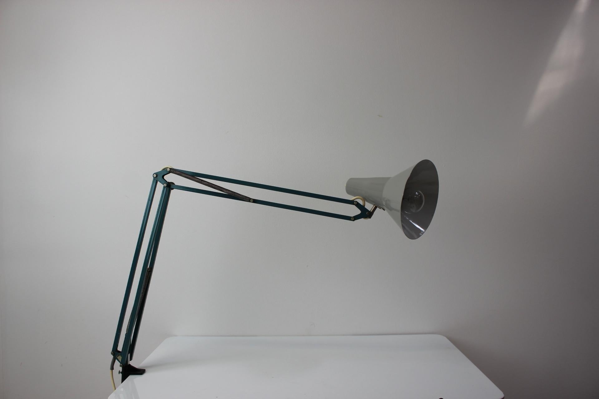 Attachable, Adjustable Table Lamp by NAPAKO, Czechoslovakia, 1960s For Sale 2