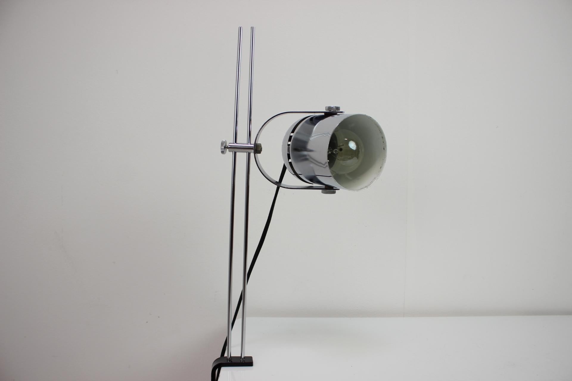 Attachable Chrome Table Lamp by Stanislav Indra for Combi Lux, 1970's. For Sale 3