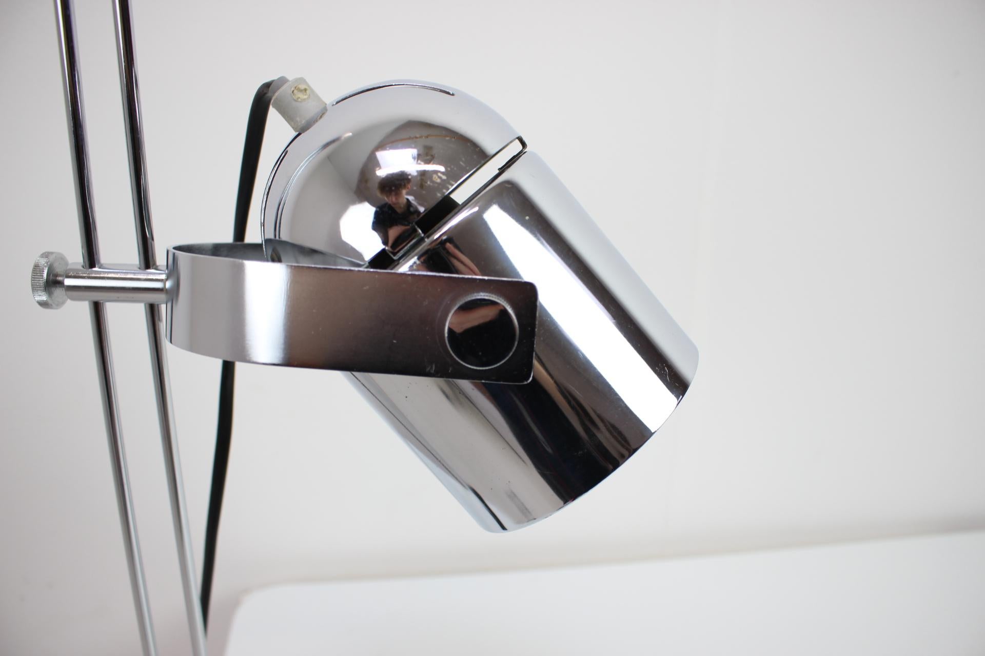 Mid-Century Modern Attachable Chrome Table Lamp by Stanislav Indra for Combi Lux, 1970's. For Sale