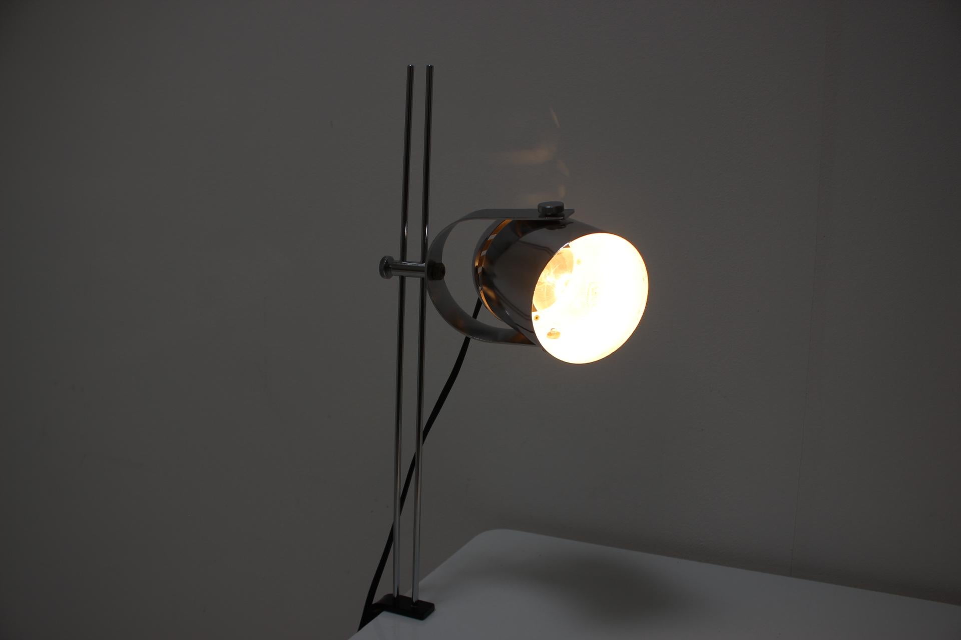 Attachable Chrome Table Lamp by Stanislav Indra for Combi Lux, 1970's. For Sale 1