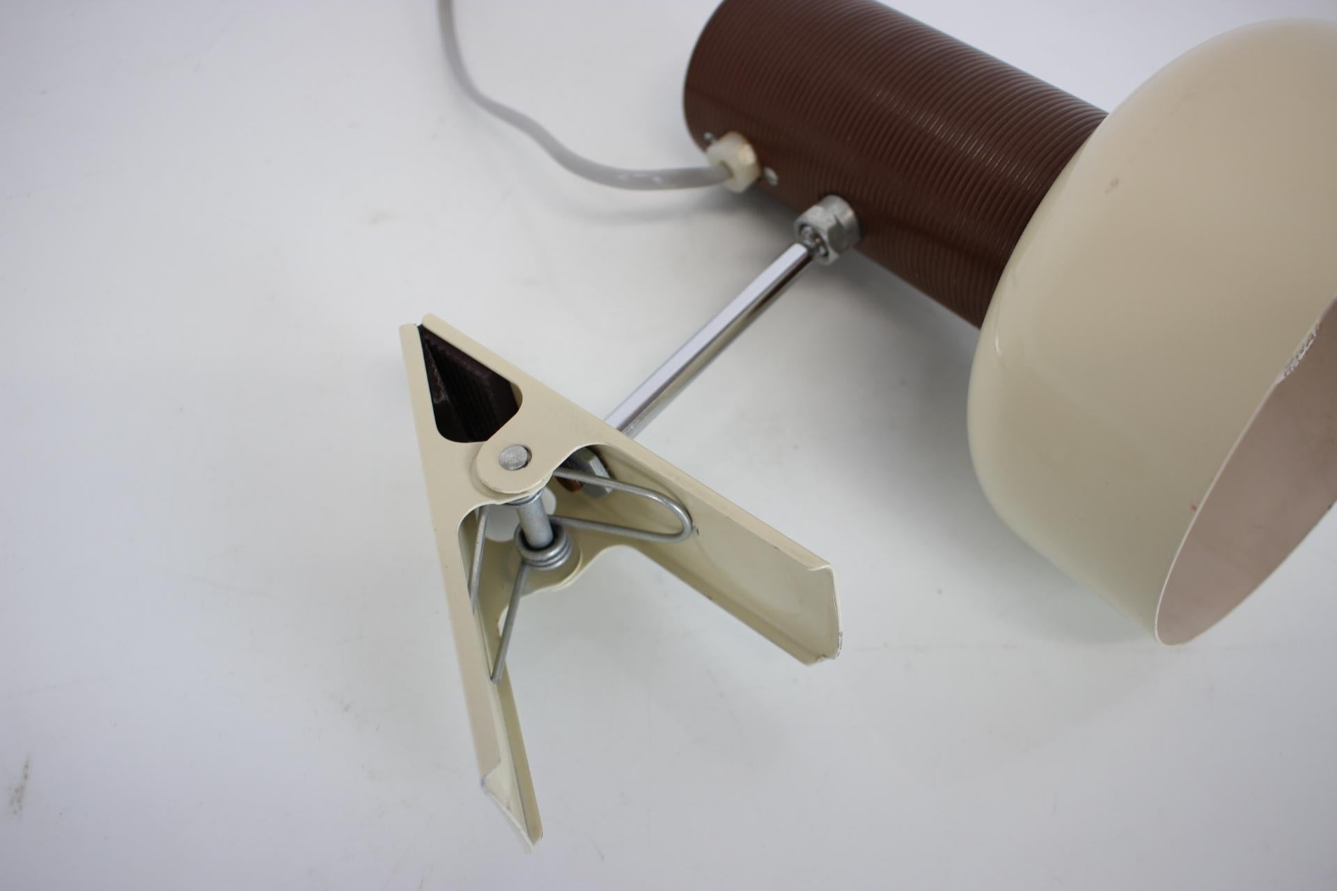 Late 20th Century Attachable Table Lamp Designed by Hurka for Napako, 1970's, Czechoslovakia For Sale