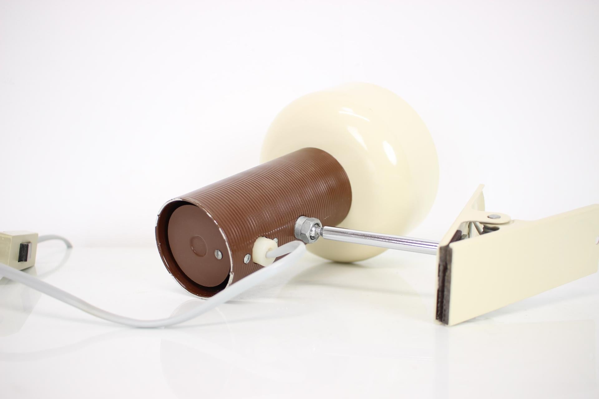 Metal Attachable Table Lamp Designed by Hurka for Napako, 1970's, Czechoslovakia For Sale