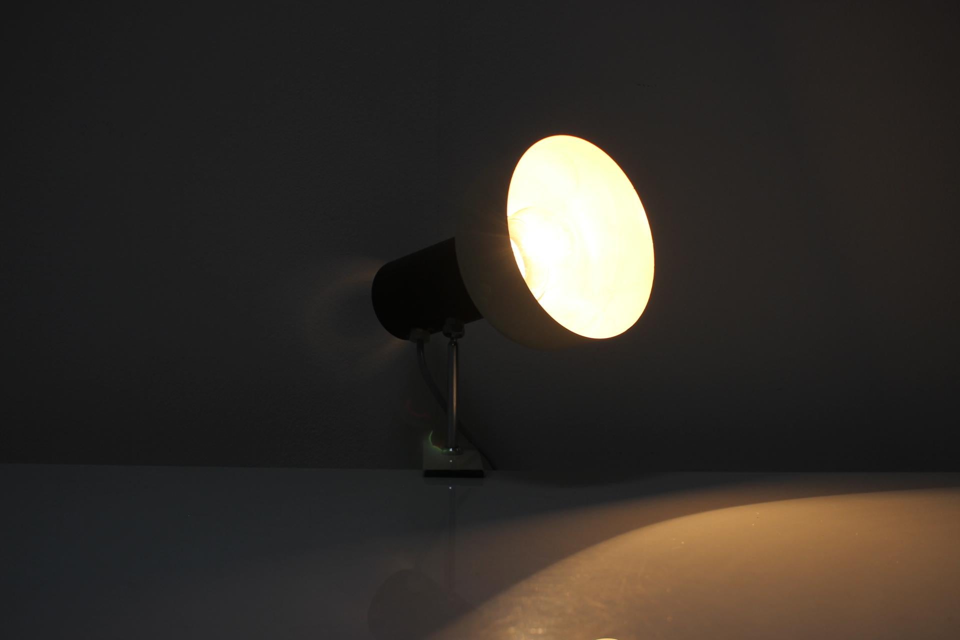 Attachable Table Lamp Designed by Hurka for Napako, 1970's, Czechoslovakia For Sale 3