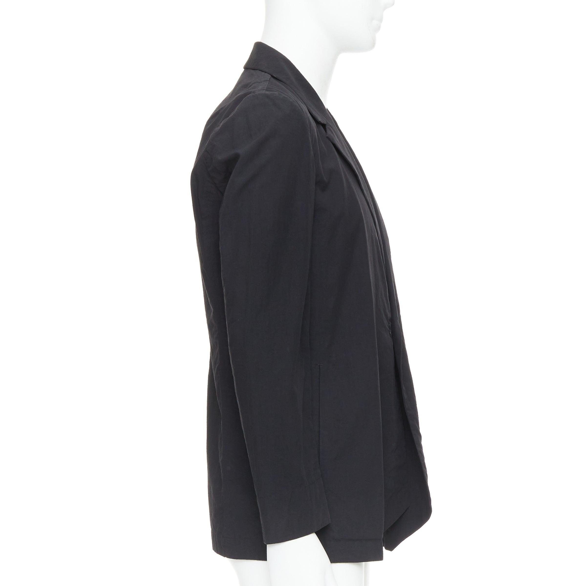 ATTACHMENT Kazuyuki Kumagai blazer décontracté à ourlet angulaire en coton noir JP3 L Pour hommes en vente