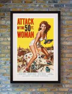 L'attacco dei 50 piedi. Poster cinematografico 'Woman' originale d'epoca negli Stati Uniti, 1958