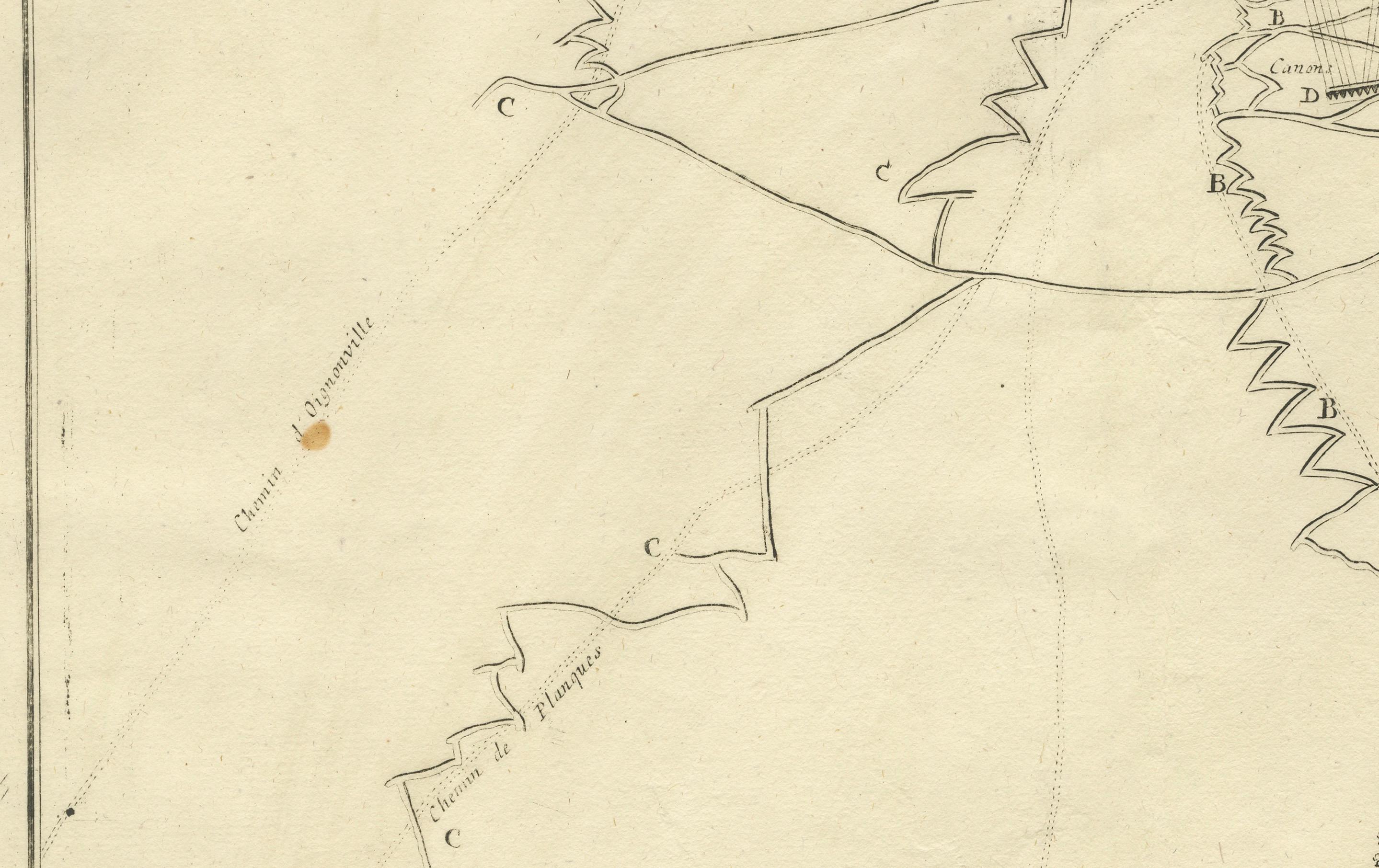 Plan d'attaque de la forteresse de Douay, France, 1710 Siège - Bruxelles c.1720 Carte

Cette carte militaire gravée montre le plan détaillé des attaques sur la ville forteresse de Douay (Douai) dans le nord de la France, intitulé 