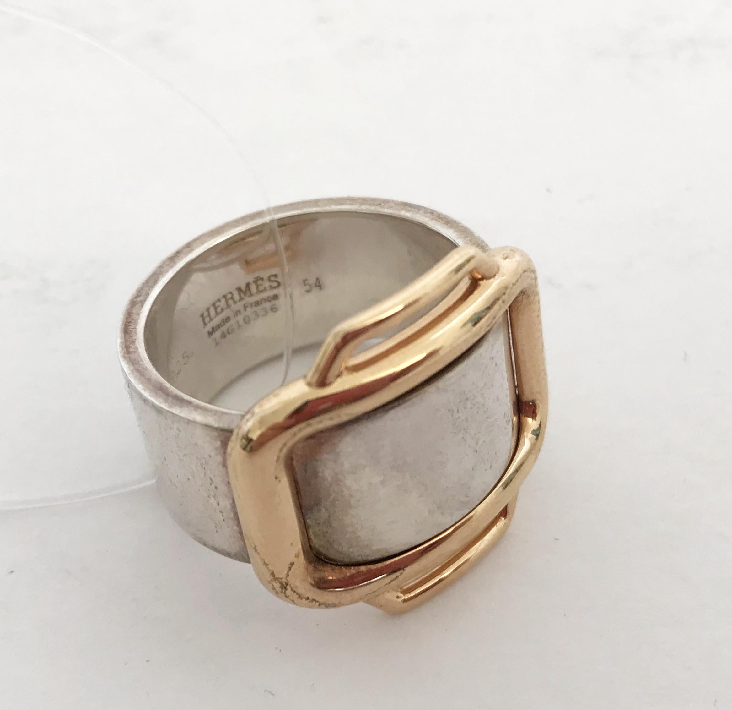 Attelage Hermès Silber und Gold Ring im Zustand „Hervorragend“ im Angebot in Los Angeles, CA