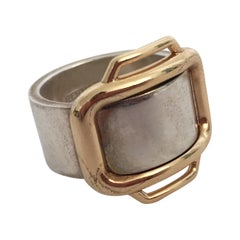Attelage Hermès Silber und Gold Ring