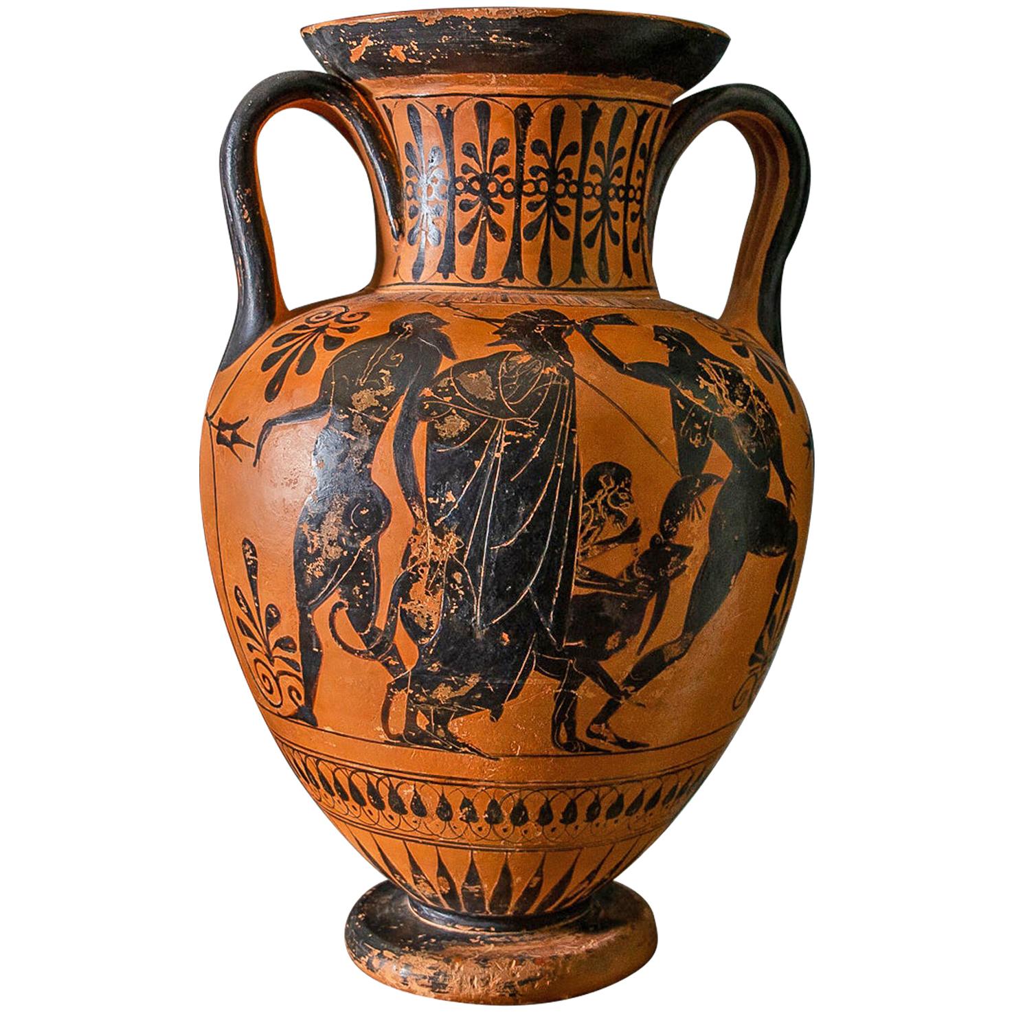 Ancient Attic Black-Figure Amphora, Leagros Group, circa 525-500BC