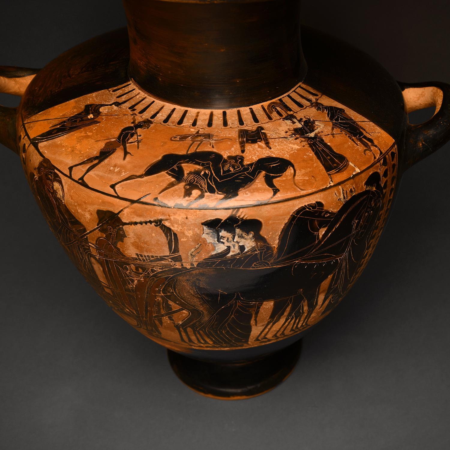 Terre cuite Attic Black-Figured Hydria en vente