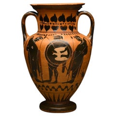 Attic Black-Figured Neck Amphora Antique Attic Black-Figured Neck Amphora