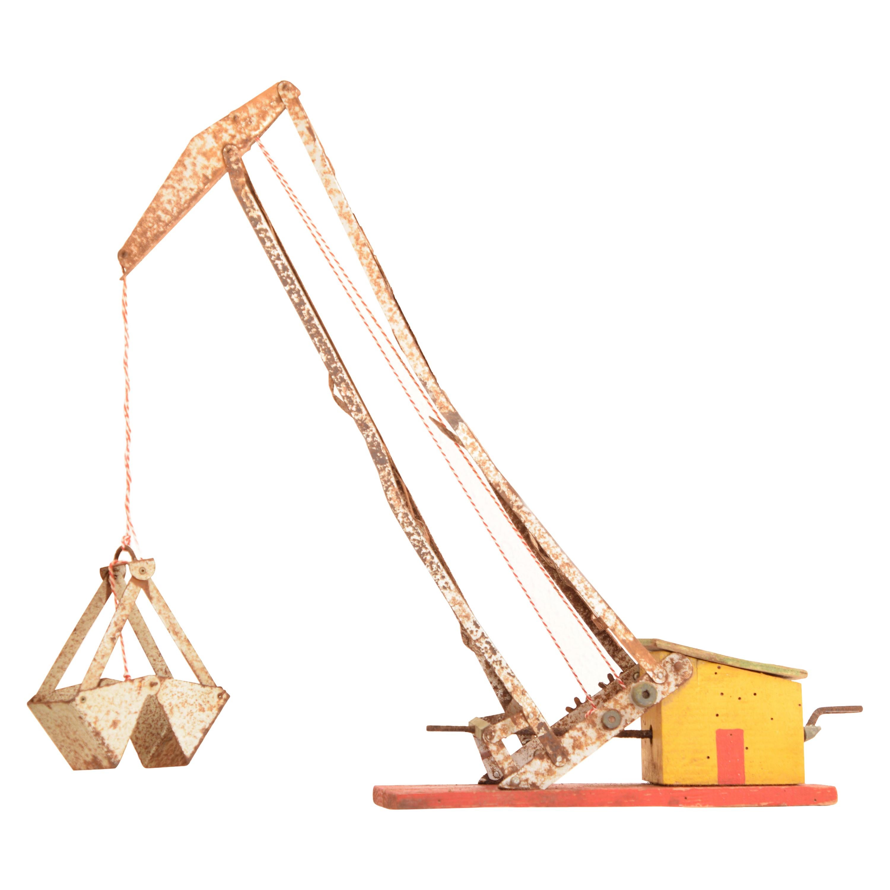Attic Find, Great Old Metal Crane, Toy for Boys For Sale